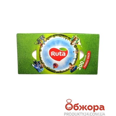 Серветки білі косметичні 2-шарові Ruta Family Pack 200 шт – ІМ «Обжора»