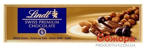 Шоколад  Голд молочный лесной орех и изюм Lindt 300 г – ИМ «Обжора»