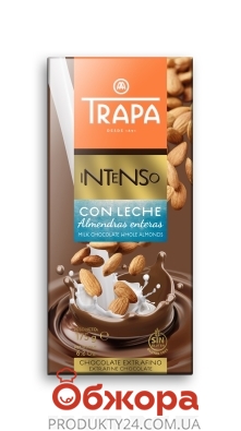 Шоколад  молочний шоколад цільний мигдаль Trapa 175 г – ІМ «Обжора»