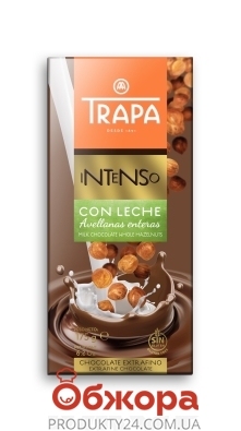 Шоколад  молочний шоколад цільний лісовий горіх Trapa 175 г – ІМ «Обжора»