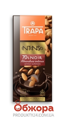 Шоколад Trapa черный шоколад цельный миндаль, 175 г – ИМ «Обжора»