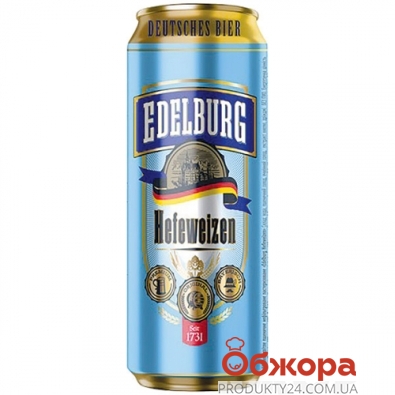 Пиво 5.1% Hefeweizen з/б Edelburg 0,5 л – ІМ «Обжора»