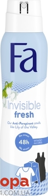 Антиперспирант-спрей Invisible fresh с ароматом ландыша Fa 150 мл – ИМ «Обжора»
