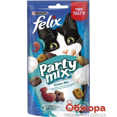 Ласощі для котів Океанічний мікс Party Mix Felix 60 г – ІМ «Обжора»