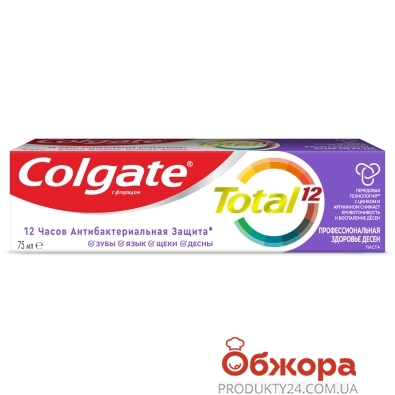 Зубная паста COLGATE 75 мл Total 12 Про - здоровье десен – ИМ «Обжора»