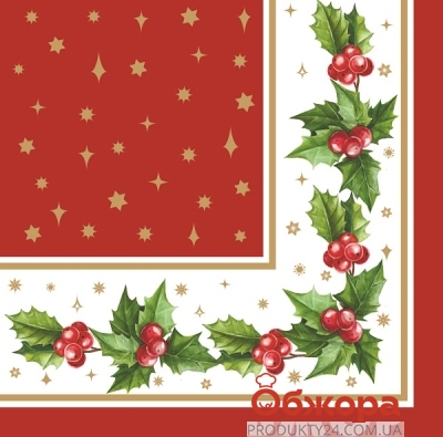 Салфетки бумажные новогодние Рождественский орнамент Silken – ИМ «Обжора»