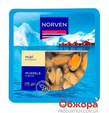 Мідіі в олії пікантні термоформа Norven 170 г – ІМ «Обжора»