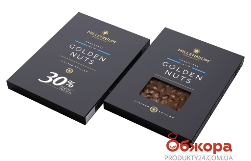 Шоколад молочний цільний фундук Millennium Golden Nuts 1100 г – ІМ «Обжора»