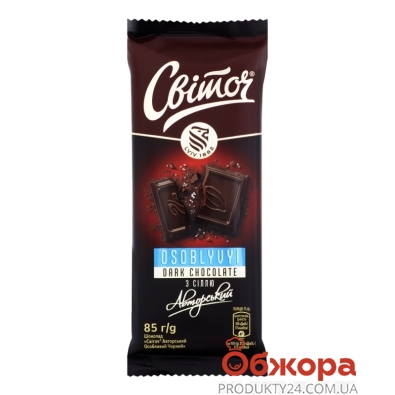 Шоколад  авторский черный с солью особый Світоч 85 г – ИМ «Обжора»