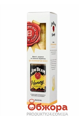 Лікер 32,5%+келих кор Набір Jim Beam Honey 0,7 л – ІМ «Обжора»