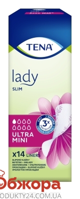 Прокладки жіночі урологічні Tena Lady Slim Ultra Mini 14 шт – ІМ «Обжора»