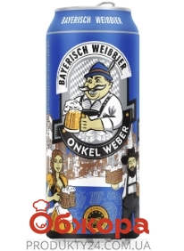 Пиво Onkel Weber Bayerisch Weissbier 5,4% з/б 0,5 л – ІМ «Обжора»
