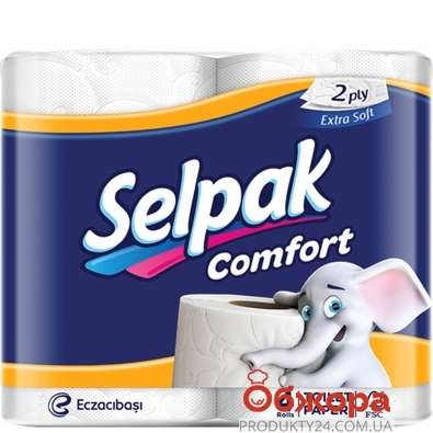 Туалетная бумага белая Comfort Selpak 4 шт – ИМ «Обжора»
