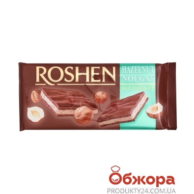 Шоколад Рошен (Roshen) молочный с ореховой нугой, 90 г – ИМ «Обжора»