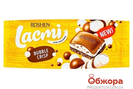 Шоколад Roshen Lacmi 85г молочный пористый Buble Crisp – ИМ «Обжора»