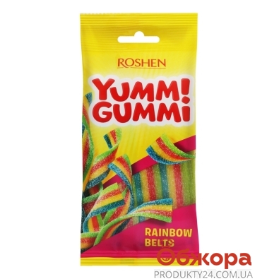 Цукерки желейні Roshen 70г Yummi Gummi Rainbow Belts – ІМ «Обжора»