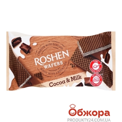 Вафлі Roshen Wafers 216г Cocoa&Milk – ІМ «Обжора»