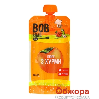 Пюре фруктове Bob Snail 250г з хурми (сорт Шарон) – ІМ «Обжора»