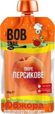Пюре фруктове Bob Snail 250г Персикове – ІМ «Обжора»