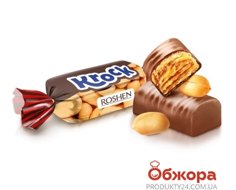 Цукерки Roshen Krock з арахісовою пастою – ІМ «Обжора»