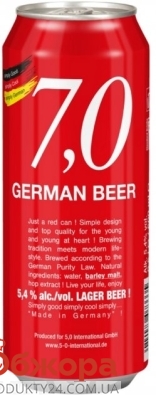 Пиво 7.0 German Beer  5,6% 0,5л Lager bier з/б – ІМ «Обжора»