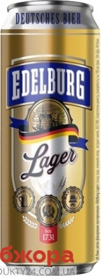 Пиво Edelburgl 5,2% 0,5л Lager з/б – ІМ «Обжора»