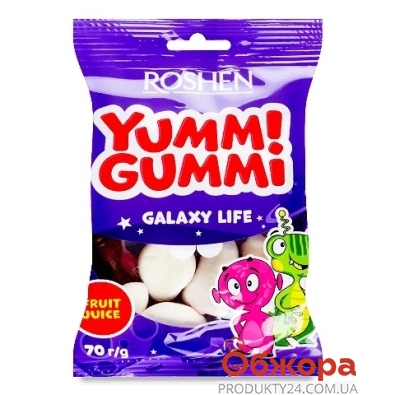 Цукерки желейні Roshen 70г Yummi Gummi Galaxy life – ІМ «Обжора»