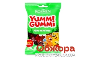 Цукерки желейні Roshen 70г Yummi Gummi Mini Bear Mix – ІМ «Обжора»