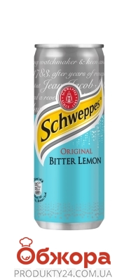 Вода Schweppes 0,25л Біттер-Лимон з/б – ІМ «Обжора»