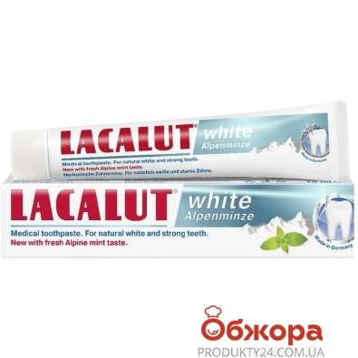 Зубна паста Lacalut 75мл вайт альпійська м`ята – ІМ «Обжора»