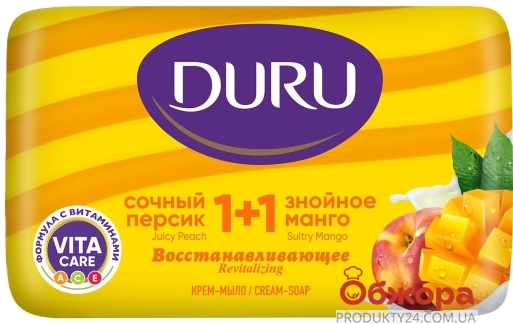 Мило DURU 80г 1+1 соковитий персик та знойне манго – ІМ «Обжора»