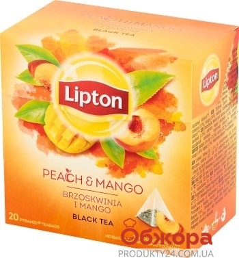 Чай Ліптон 20п чорний peach mango – ІМ «Обжора»