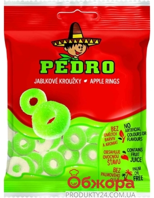 Жувальні цукерки Pedro 80г яблучні кільця – ІМ «Обжора»