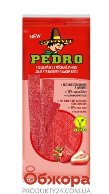 Жувальні цукерки Pedro 80г ременці полуниця – ІМ «Обжора»