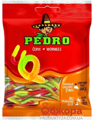 Жувальні цукерки Pedro 80г черв`ячки – ИМ «Обжора»