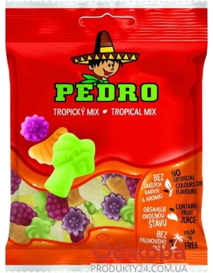 Жувальні цукерки Pedro 80г тропічний мікс – ІМ «Обжора»