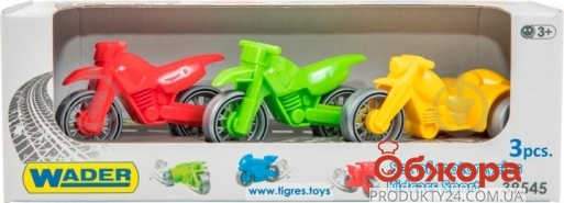 Игрушка набор авто Kid cars Sport мотоцикл 3шт 39545 – ИМ «Обжора»