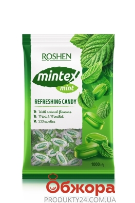Цукерки Roshen карамель Mintex Mint зі смаком м`яти – ІМ «Обжора»