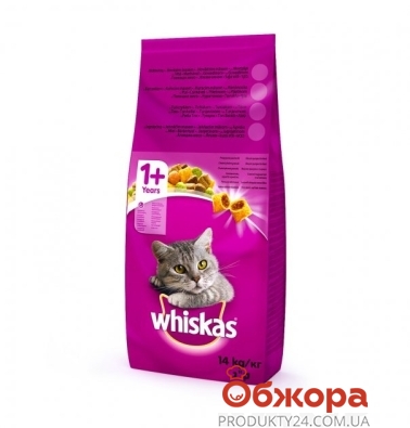 Корм Whiskas для взрослых котов с курицей ваг – ИМ «Обжора»