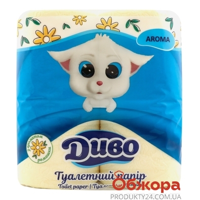 Туалетная бумага Диво Aroma з ароматом ромашки 2слойная 4шт – ИМ «Обжора»