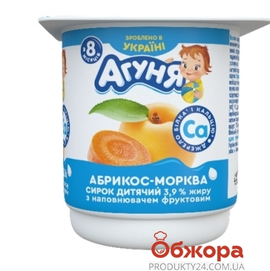 Творожок Агуня Абрикос/морковь 3,9% 100 г – ИМ «Обжора»