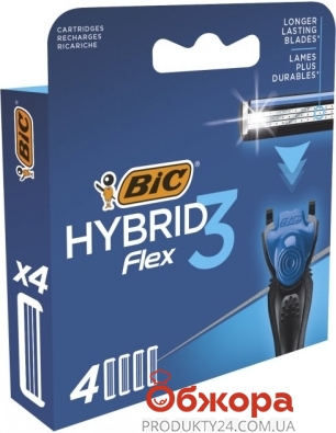*Картридж д/гоління BIC 4шт Hybrid 3 flex – ІМ «Обжора»