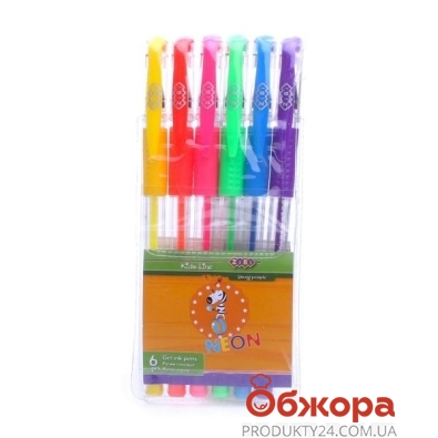 Набір гелевих ручок Zibi 6шт Kids Line Neon 6 кольорів – ІМ «Обжора»