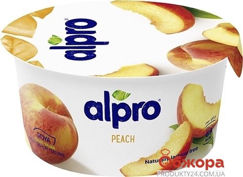Продукт соєвий Alpro 150г ферментований з персиком – ІМ «Обжора»