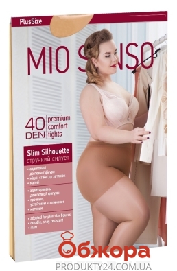 Колготи Mio Senso Slim Silhouette 40 den PlusSize р.5 tan – ІМ «Обжора»
