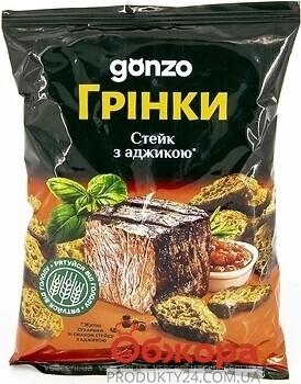 Сухарі житні Gonzo 50г смак стейку з аджикою – ІМ «Обжора»