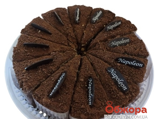 Торт Наполеон шоколадний нарізаний – ІМ «Обжора»