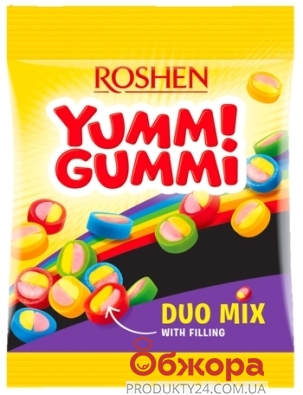 Цукерки желейні Roshen 70г Yummi Gummi Duo Mix – ІМ «Обжора»