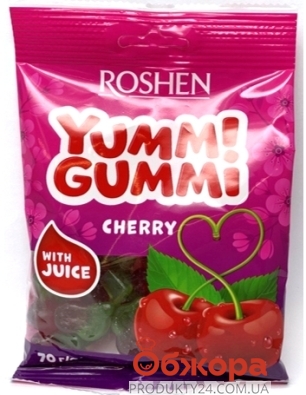 Цукерки желейні Roshen 70г Yummi Gummi Cherry – ІМ «Обжора»