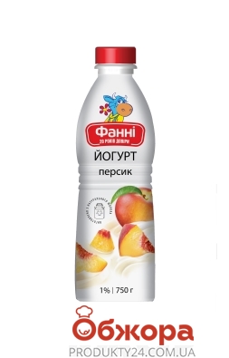 Йогурт Фанні 750г 1%персик пл/пляш – ІМ «Обжора»